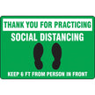 Slip-Gard™ Floor Sign: Thank You For Practicing Social Distancing - 12