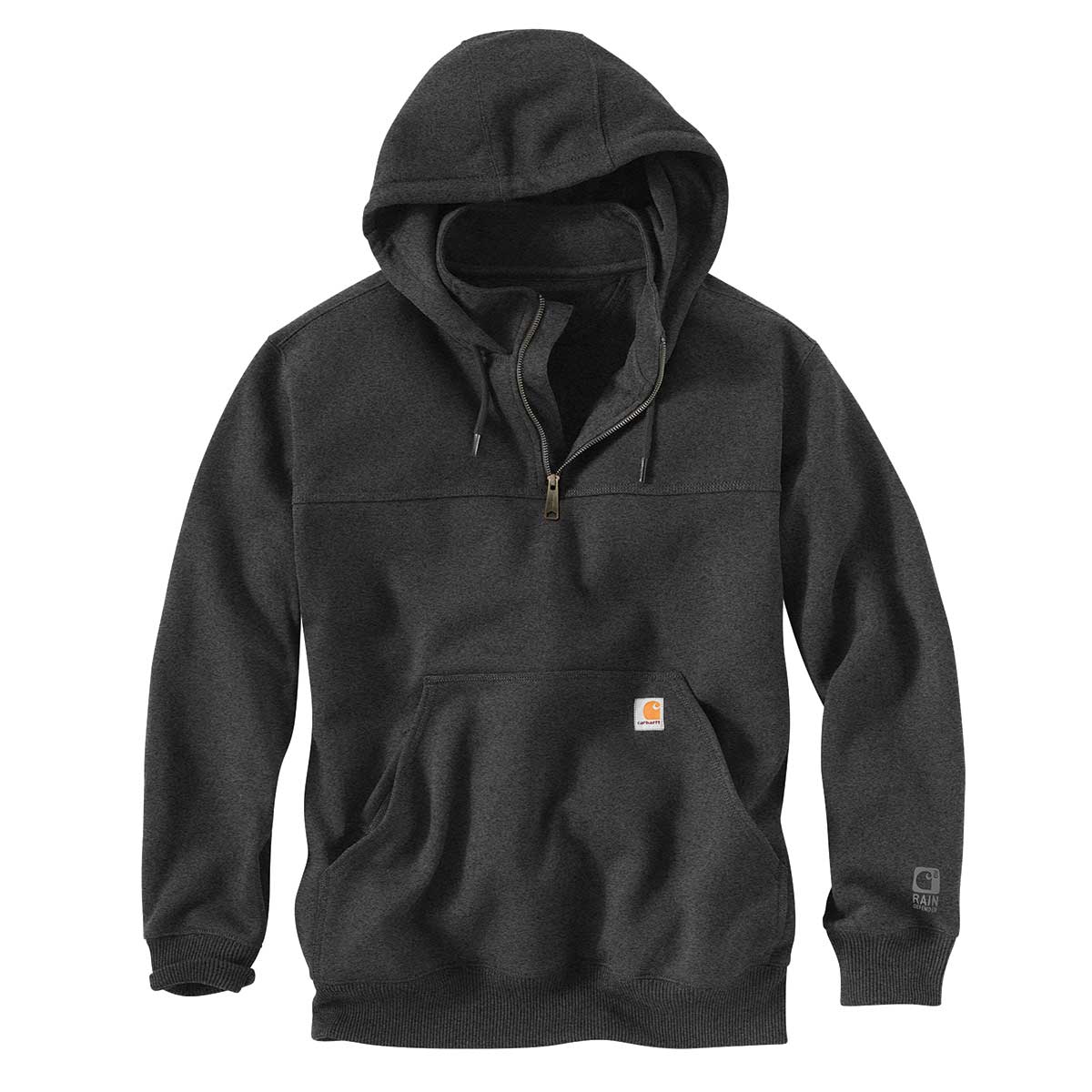Carbon Heather Carhartt Rain Defender Loose Fit Heavyweight Quarter Zip Sweatshirt