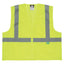 MCR Safety ANSI Class 2 Hi-Vis Recycled Materials Zipper-Front Vest