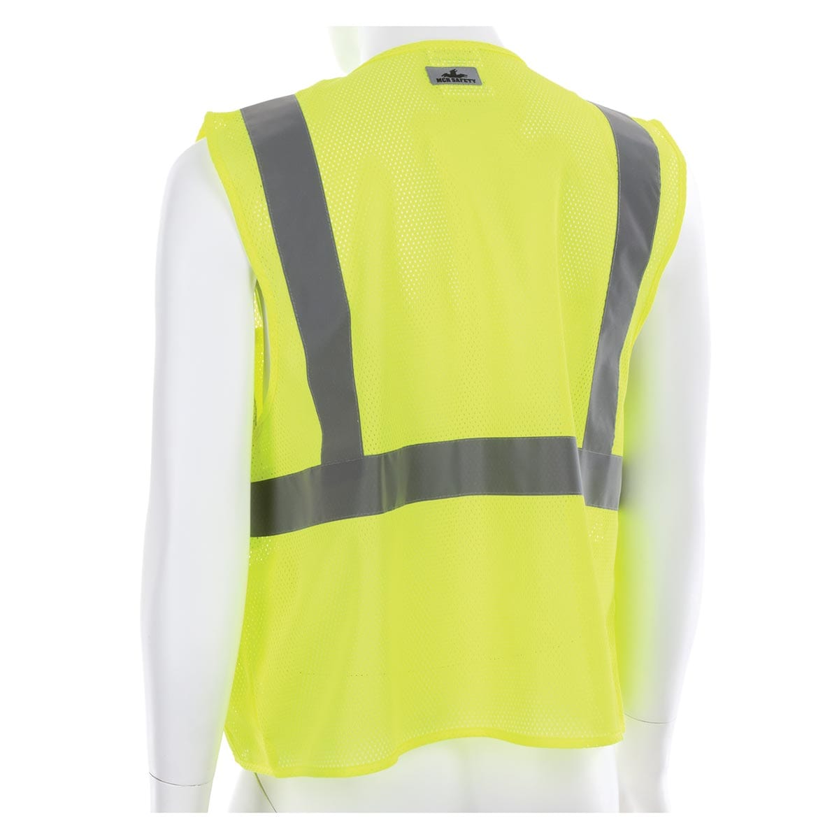 MCR Safety ANSI Class 2 Hi-Vis Recycled Materials Zipper-Front Vest