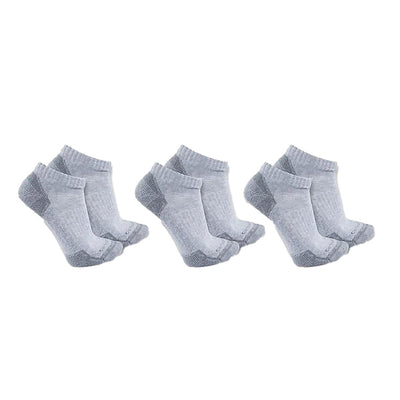 Grey Carhartt Lightweight Cotton Blend 3 Pack Low Cut Socks