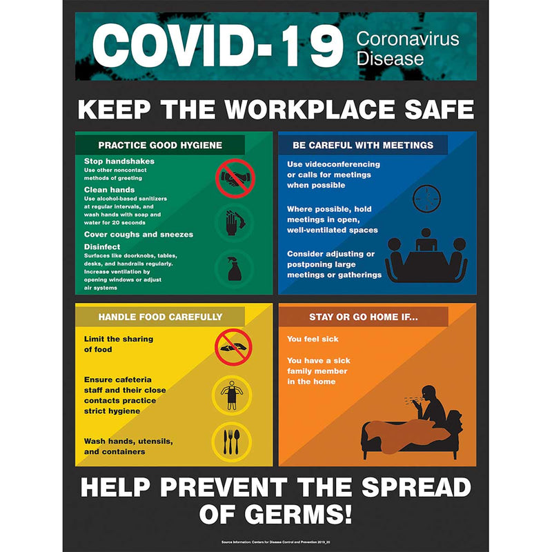 Safety Poster: COVID-19 Keep the workplace safe 22" x 17"