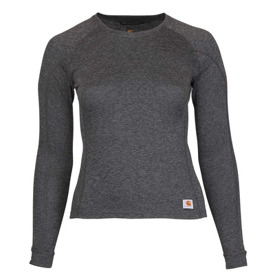 Black Heather Carhartt Base Force Women's Midweight Poly-Wool Crew